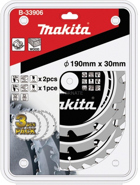 MAKITA B-33906 ostrze do piły tarczowej 19 cm 3 szt., Saw blade set 0088381422758