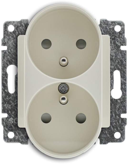 KOS Elektro System sp. z o.o. VENA2 Gniazdo podwójne z/u z przesłonami kremowe 520347