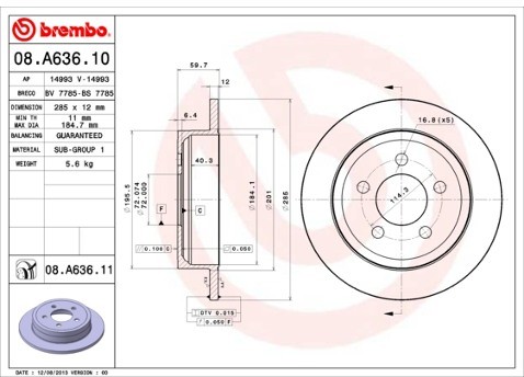 BREMBO 08.A636.11