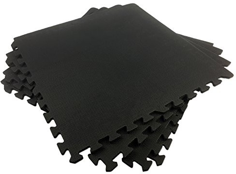 Tunturi Mata 4er maty ochronne zestaw podłogowa mata puzzle 4 sztuka, czarna, One Size 14TUSCL269