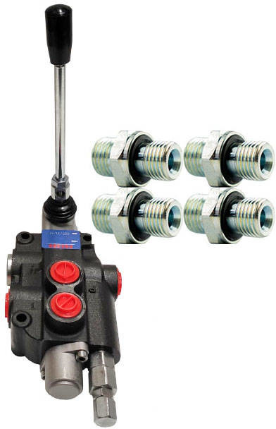 PRESKO Rozdzielacz hydrauliczny  PRESKO 1-sekcyjny 80L - w zestawie z przyłączami 01p80;1CB-22-08WD[2];1CB-22-12WD[2]