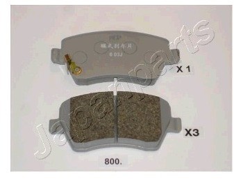 JAPANPARTS Zestaw klocków hamulcowych, hamulce tarczowe PA-800AF
