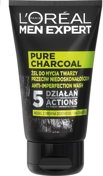 Loreal Paris Paris Men Expert Pure Charcoal żel do mycia twarzy przeciw niedoskonałościom 100ml