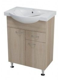 Aqualine KERAMIA FRESH szafka umywalkowa 60x74x33,7cm, dąb platin 50066