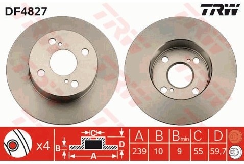 TRW Tarcza hamulcowa DF4827