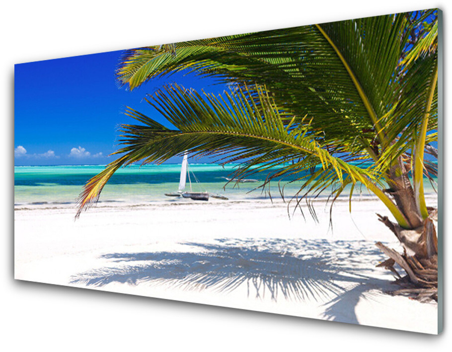Tulup.pl Panel Szklany Plaża Palma Krajobraz 100x50cm