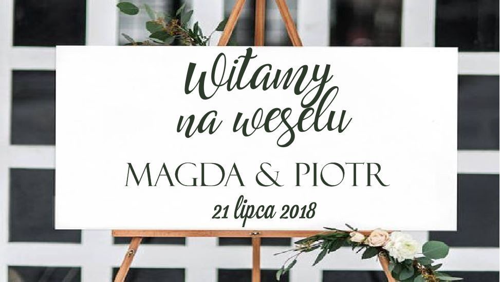 Naklejka ślubna witamy na weselu SL042