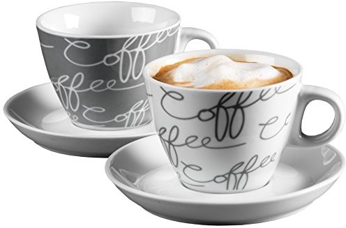 Ritzenhoff & Breker Cappuccino-Set Cornello 005776 zestaw filiżanek, szare, 4 części 005776
