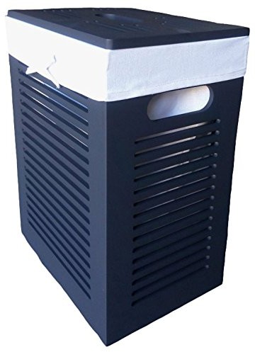 DVier Kosz na pranie Laundry drewno czarny 35 X 25 h.46