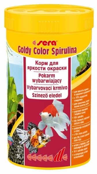 Sera Goldy Color Spirulina pokarm dla złotych rybek granulat 250 ml