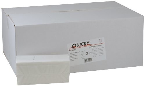 Quicky ręcznik do rąk, z firmy Inter Fold, 21 x 32 cm, 2lag, Bright White, 3200 arkuszy papieru, 1er Pack (1 X 1 sztuki) HP-99046