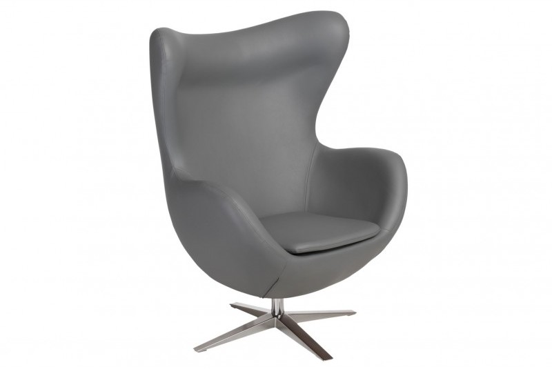 D2.Design Fotel Jajo szeroki skóra ekologiczna 508 szary 82381