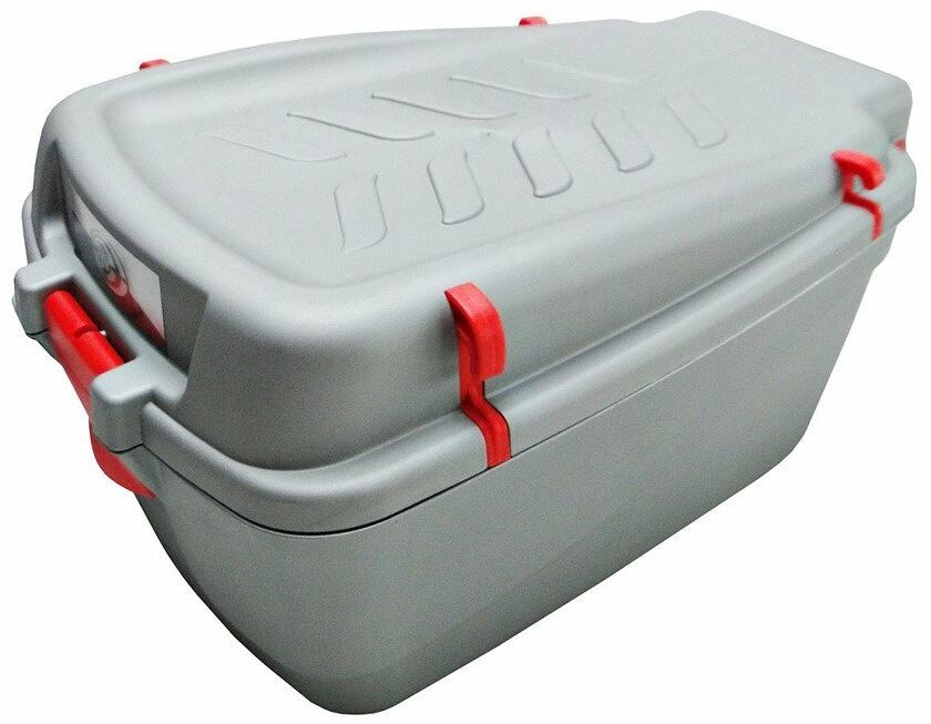 Cargo Kufer na bagażnik CARGO duży srebrny-uchwyty czerwone