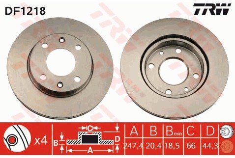 TRW Tarcza hamulcowa DF1218