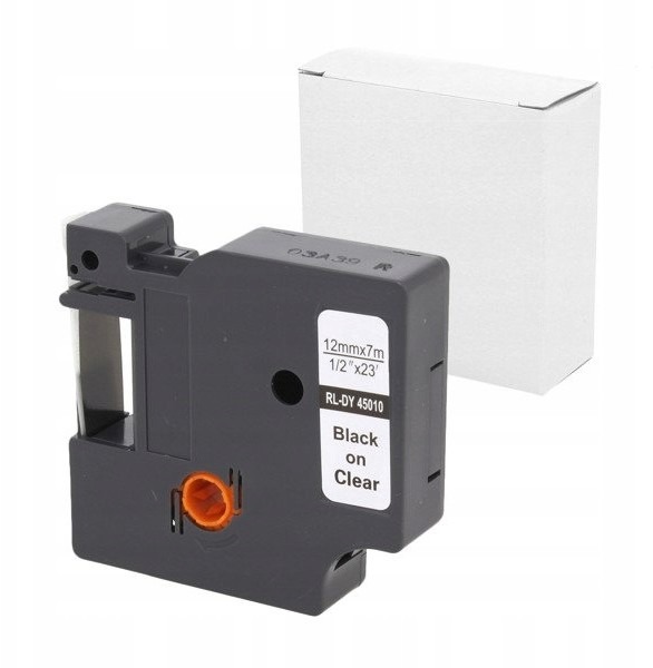 Dymo Taśma zamiennik D1 45010 12mm przeźr./czarny