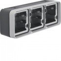 Berker Adapter natynkowy potrójny poziomy 2 wejścia IP55 szary W 1