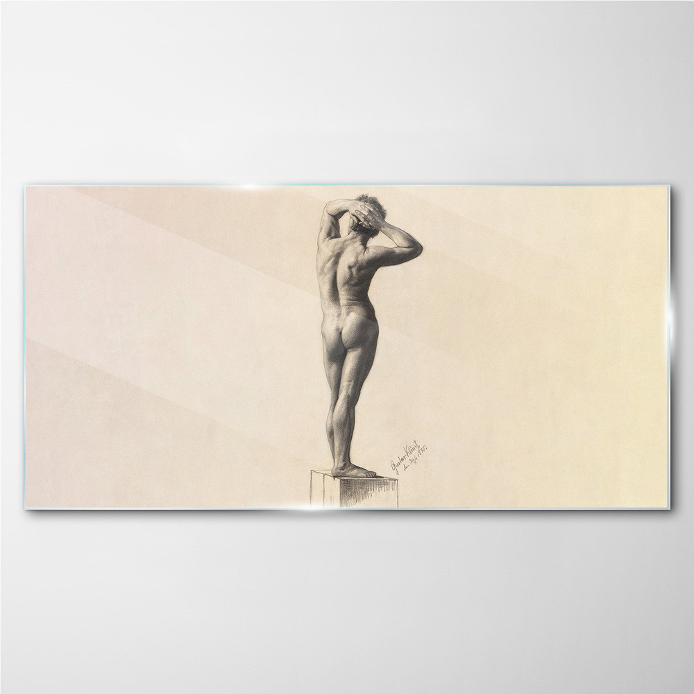 PL Coloray Obraz Szklany Mężczyzna akt rysunek 120x60cm