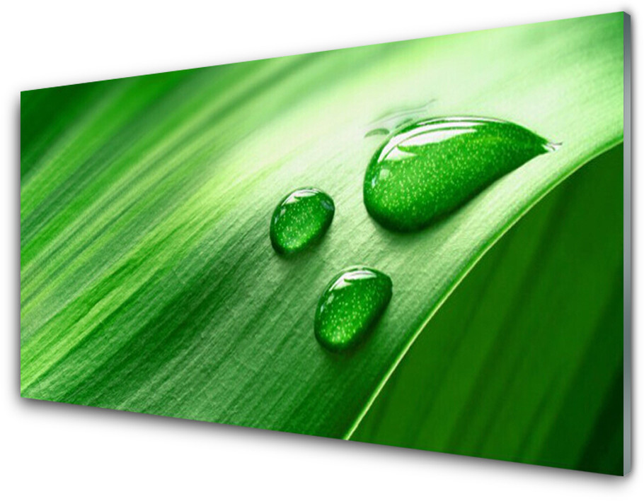 Tulup.pl Panel Kuchenny Liść Woda Krople 100x50cm
