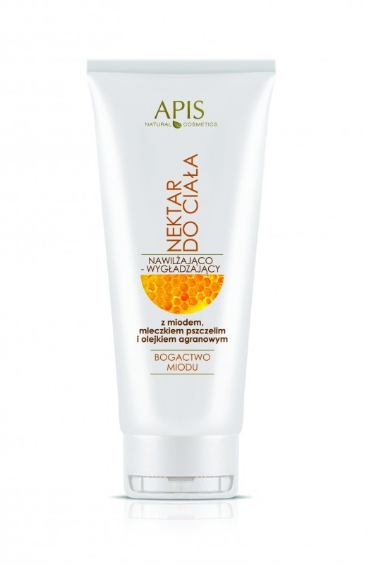 Apis NATURAL COSMETICS Nawilżająco - wygładzający nektar do ciała z miodem, mleczkiem pszczelim i olejkiem arganowym, 200 ml