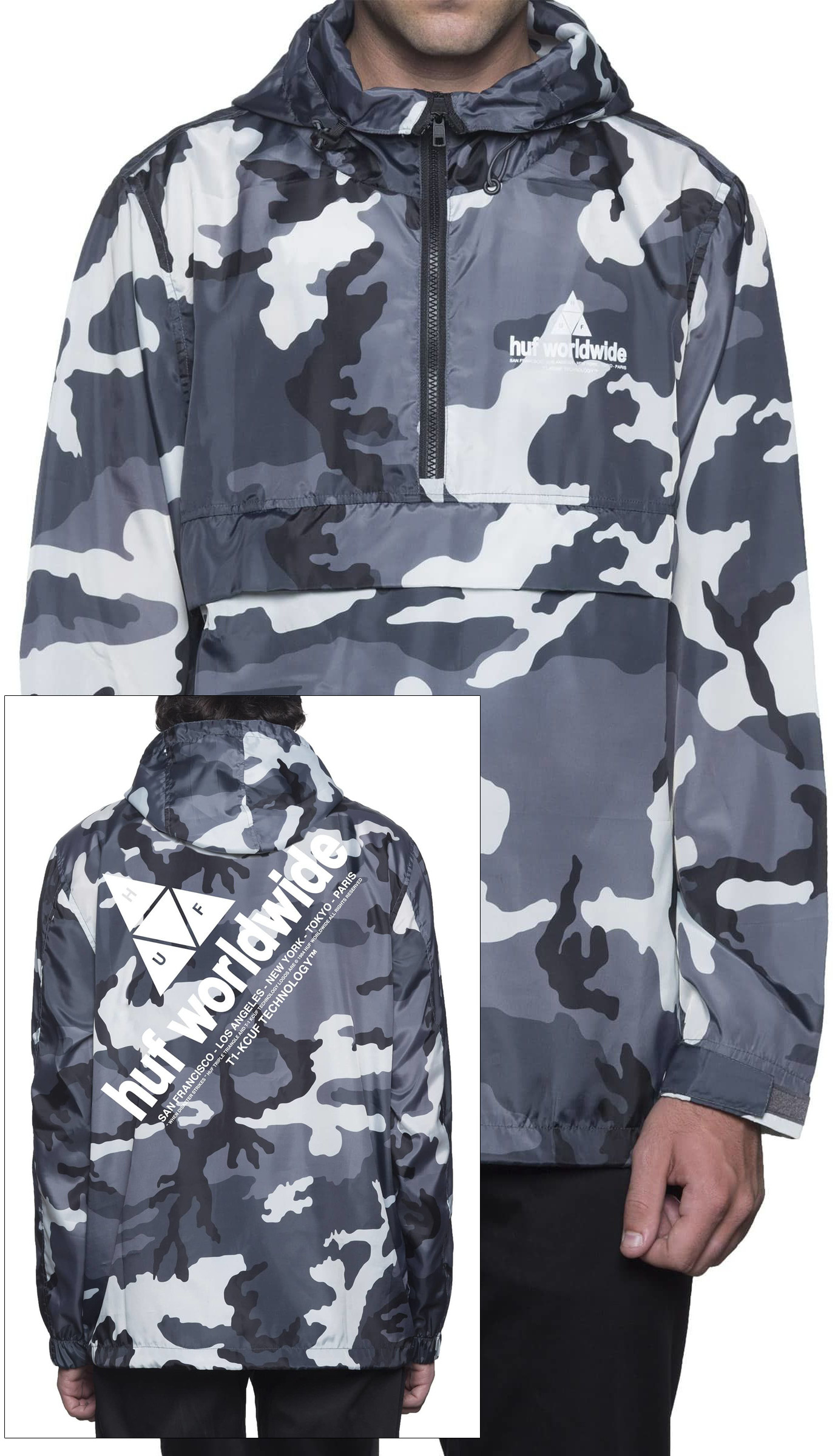 HUF kurtka męska PEAK ANORAK JACKET White/Camo