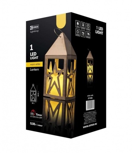 Emos ZY1956 Lampion LED świeczka gwiazdki 3x AAA WW timer ZY1956