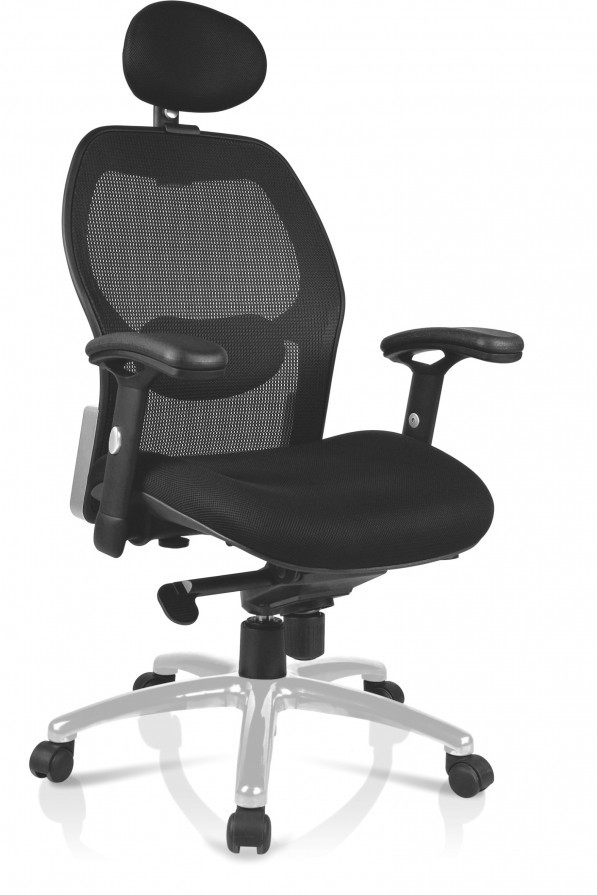 Nowy Styl Fotel biurowy czarny siatka W-42C