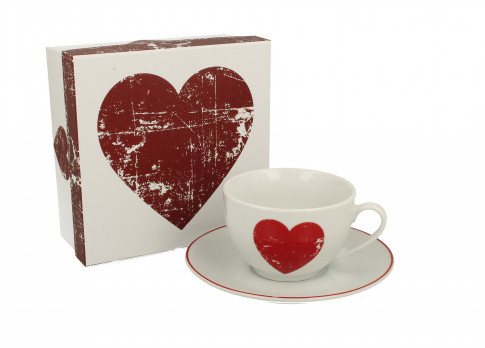 Duo SIMPLY LOVE D FILIŻANKA ZE SPODKIEM 250 ML PORCELANA 5902693915454