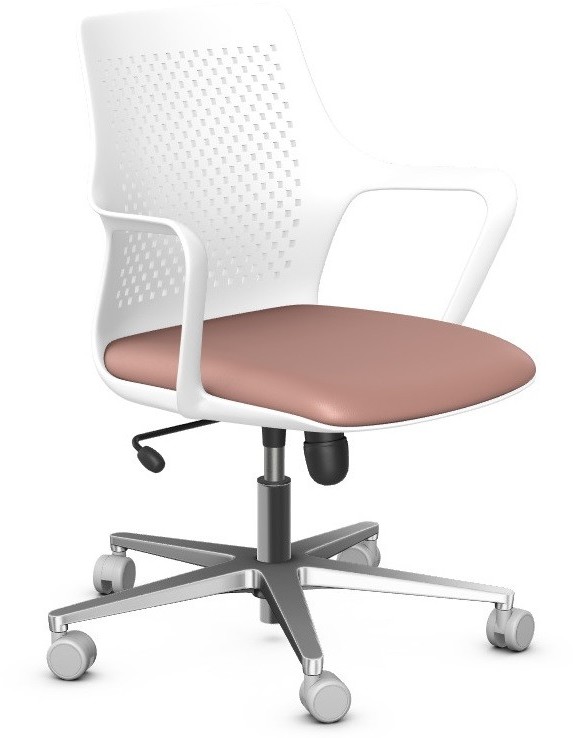 Intarseating Fotel obrotowy GEMINA biały, aluminiowa podstawa KB-GEMINA-PTW-180-01