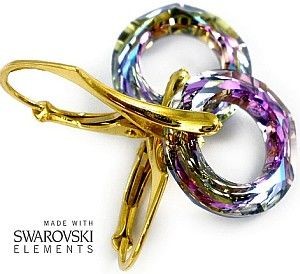 Swarovski kolczyki ZŁOTE SREBRO Certyfikat 14mm