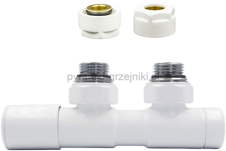 Varioterm Zawór regulacyjny TWINS ze złączką PEX/CU - biały lewy miedziana - CU 15mm 000M873A006/L(Cu)