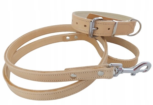 dr Seidla Komplet Skórzana i Smycz dla Psa jucht XL