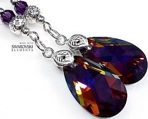 Swarovski Kolczyki Volcano Amethyst Srebro