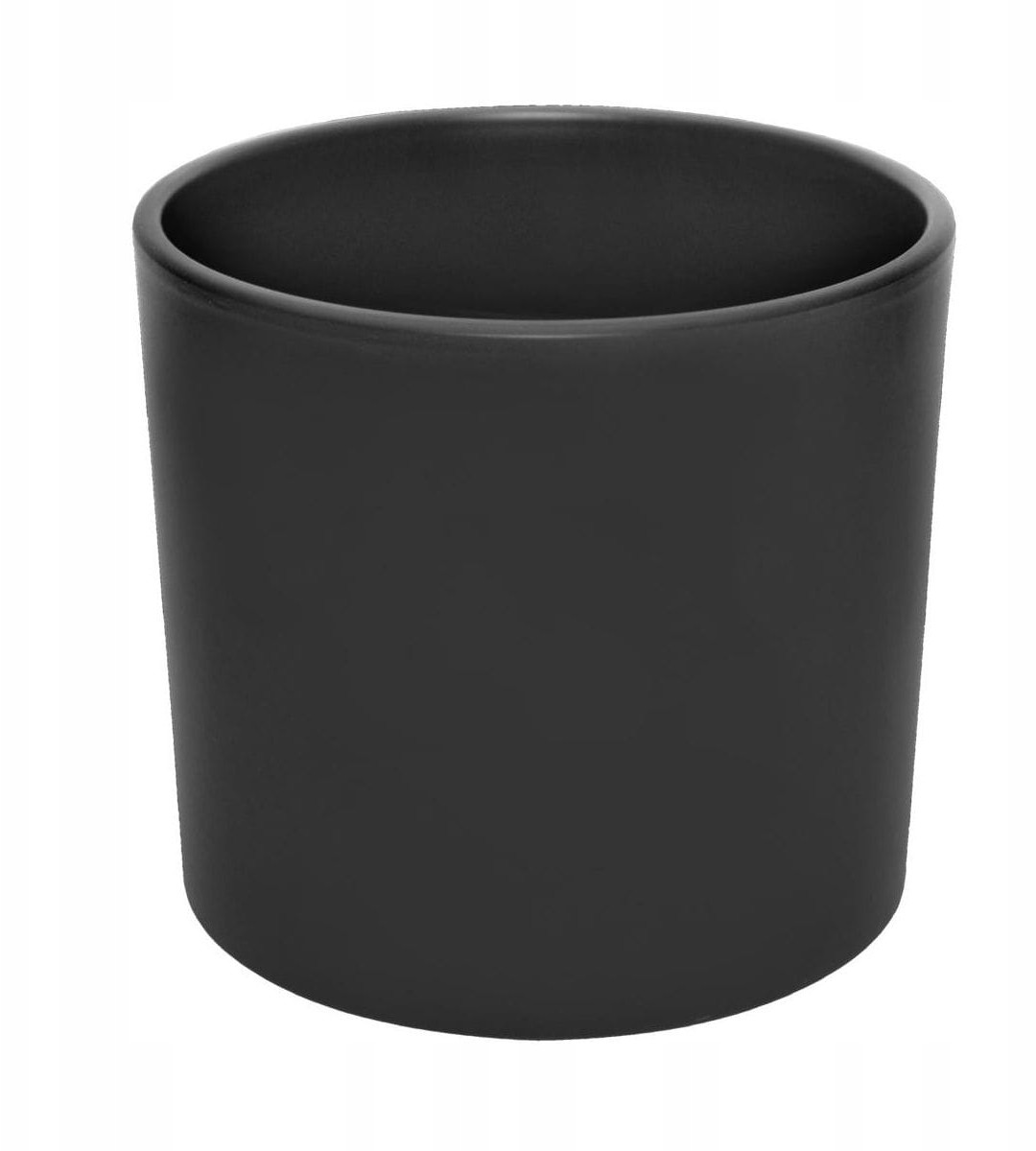 Osłonka ceramiczna 19.4 cm czarna mat Walec