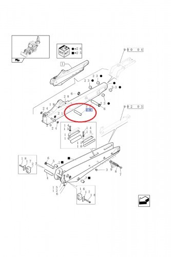 NEW HOLLAND CASE Sworzeń ramienia koparki CNH 44.92x208mm - 87577359 87577359