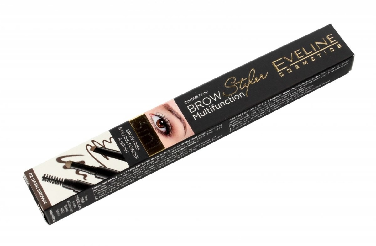 Eveline KOLOROWKA Brow Multifunction Styler Kredka do brwi 3w1 nr 02 Dark Brown 1szt 95626