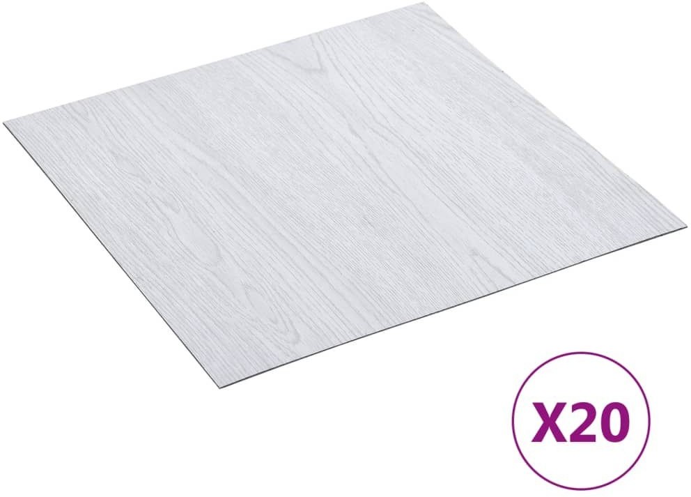 VidaXL Lumarko Samoprzylepne panele podłogowe, 20 szt., PVC, 1,86 m, białe! 330165 VidaXL