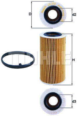 Mahle FILTR OLEJU KNECHT OX 370 D1 ECO VOLVO C30 S40 S60 2,0D 2,4D5 09 OX 370D1