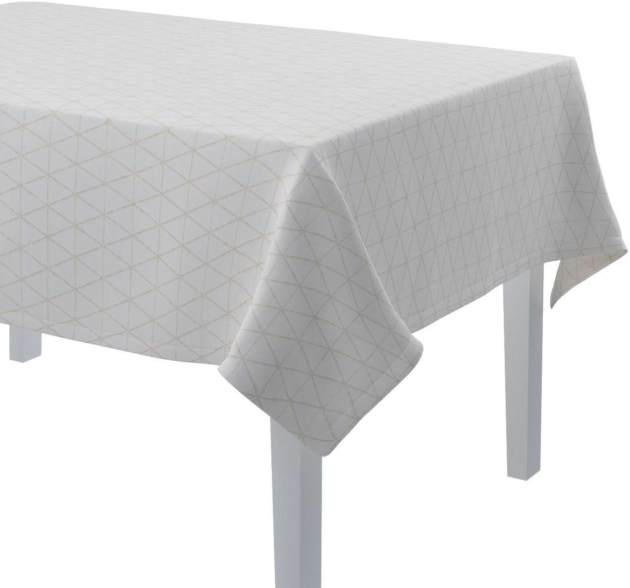 Dekoria Obrus prostokątny beżowe trójkąty na kremowo-białym tle 130 × 130 cm Sunny 420-143-94