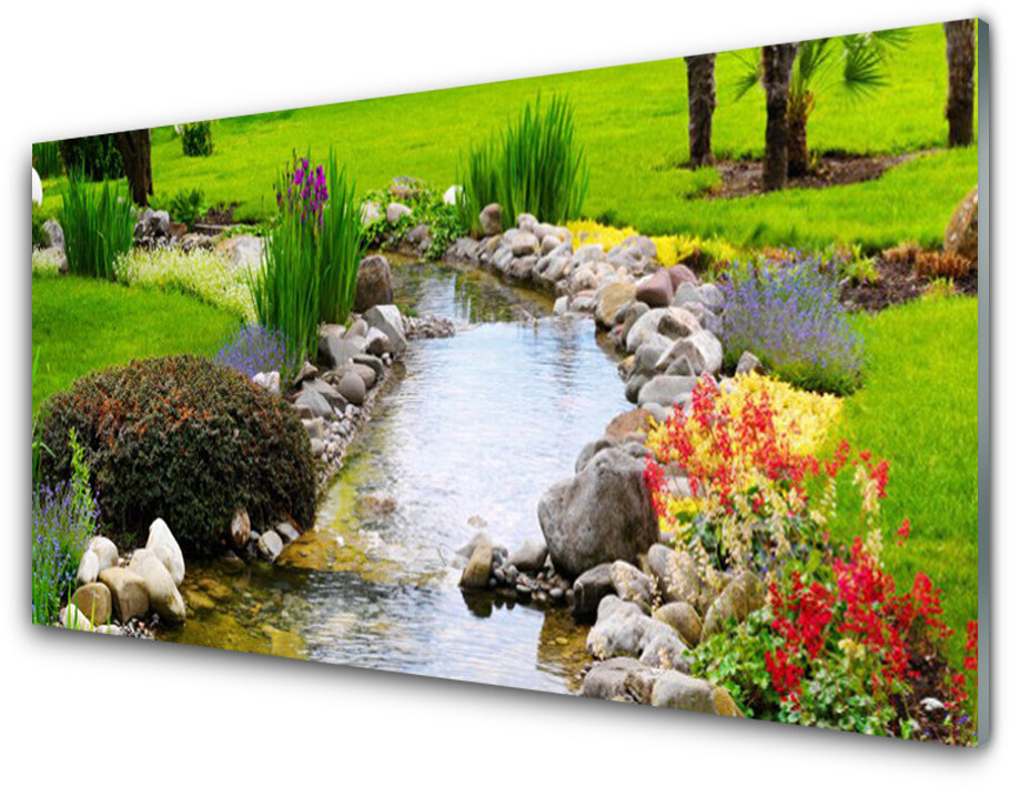 Tulup.pl Panel Szklany Ogród Jezioro Przyroda 120x60cm