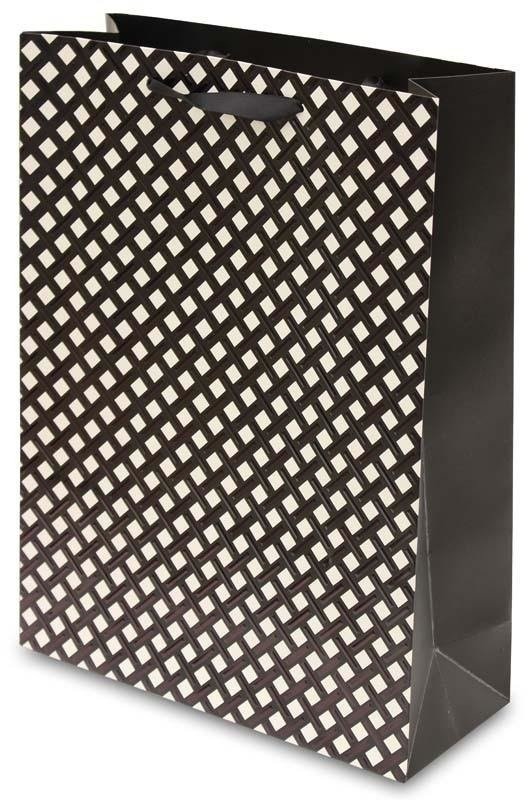Pigmejka Torebka Prezentowa PIGMEJKA, czarno-biała, 40x30x12 cm