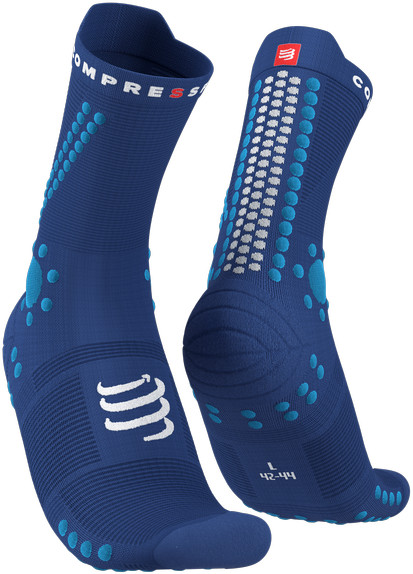 Compressport Skarpetki do biegania trailowe ProRacing Socks V4 Trail niebieskie