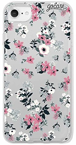 Gocase Gocase Lovely etui z motywem kwiatowym, kompatybilne z iPhone 8, przezroczyste z nadrukiem, silikonowe, przezroczyste etui ochronne, odporne na zarysowania, kwiatki BF-IP-S-6