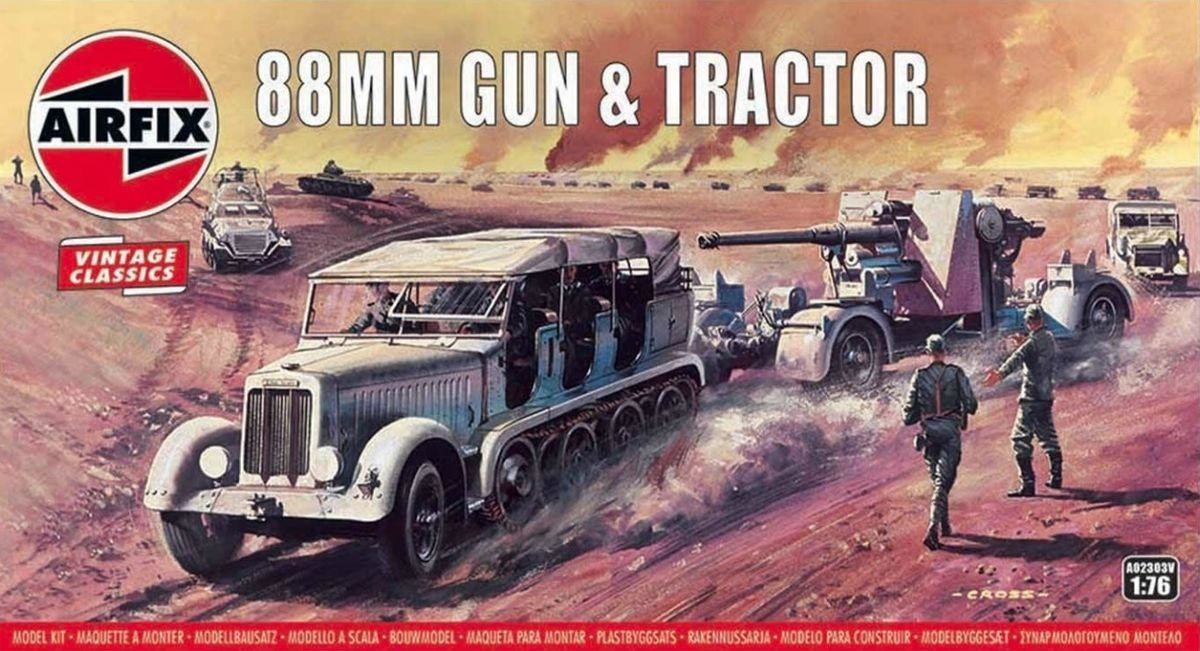 AirFix Niemieckie działo przeciwlotnicze FlaK 88mm wraz z ciągnikiem, seria Vintage Classics 02303V