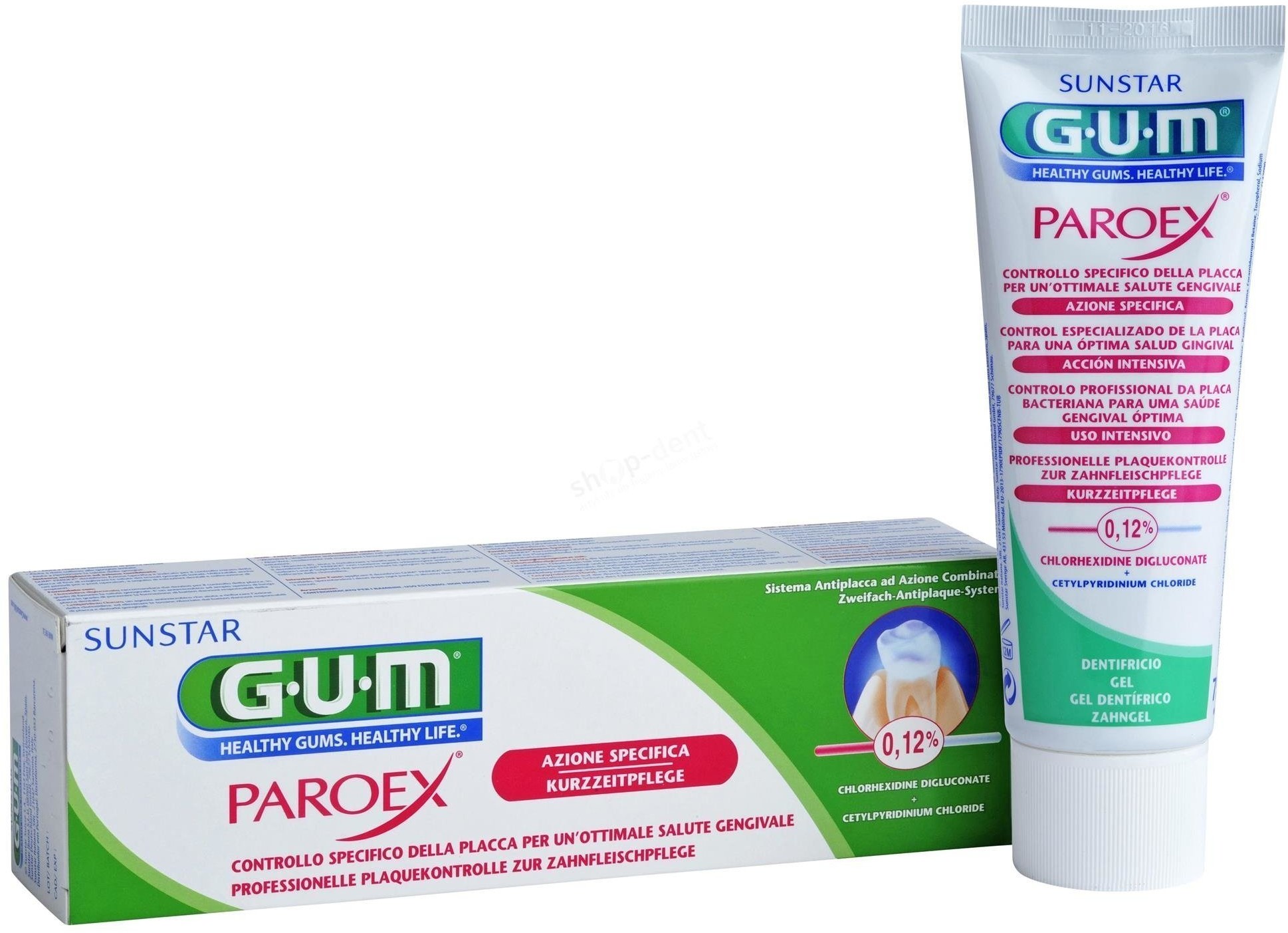 GUM Butler Sunstar ParoeX - Pasta (żel) na zapalenie dziąseł do terapii krótkoterminowej z chlorheksydyną 0,12% 75ml