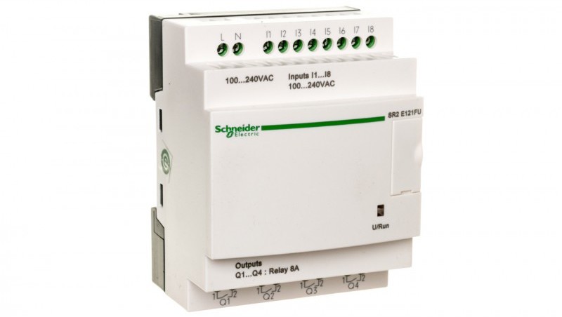 Schneider Electric Sterownik programowalny 8 wejść 4 wyjścia 100-240V AC RTCLCD Zelio SR2E121FU