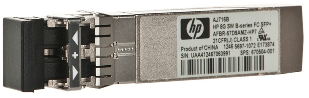 HP 8Gb Shortwave B-series Fibre Channel 1 Pack SFP+ Transceiver AJ716B
