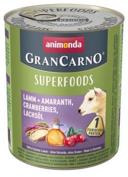 Animonda GranCarno Superfoods Jagnięcina, Szarłat, Żurawina, Olej z Łososia 800 g