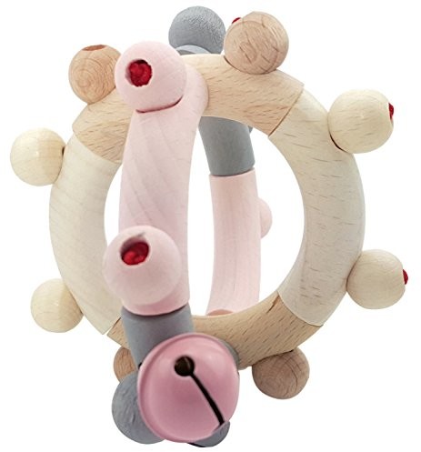 Hess-Spielzeug Hess 11107  drewnianych zabawek, motoryka grzechotka kulka z drewna, nature różowa