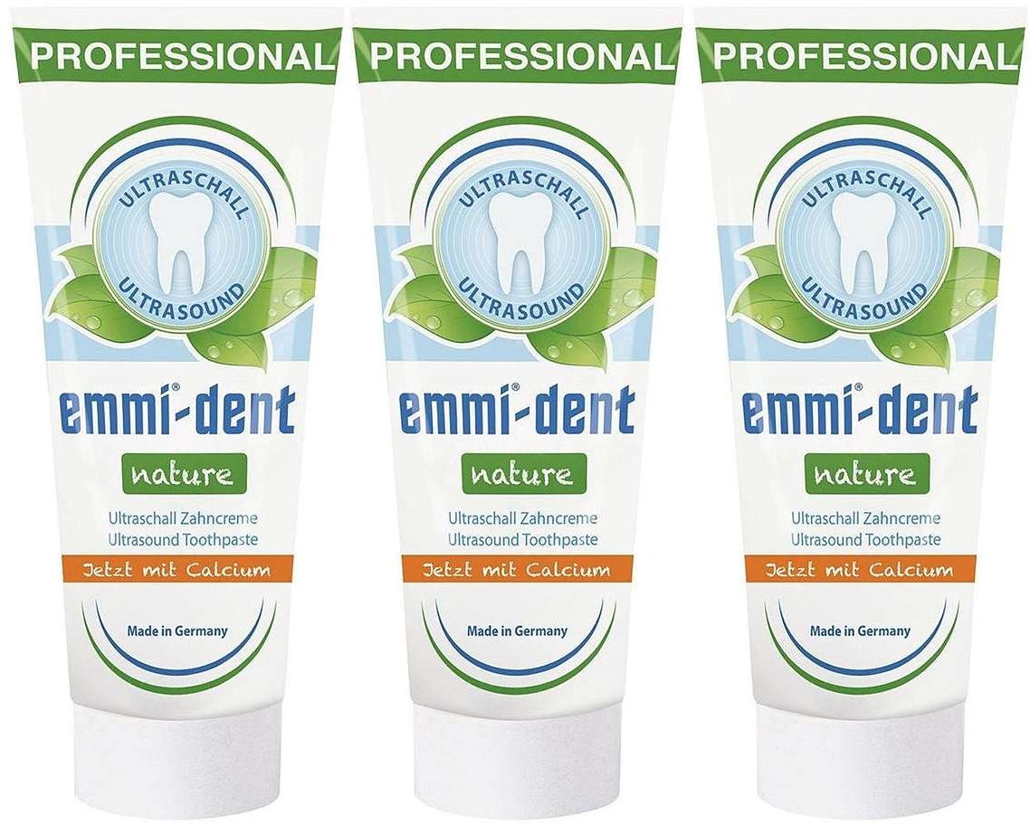 Emag Trójpak Emmi-dent Nature Calcium - pasta bez fluoru i parabenu do szczoteczek ultradźwiękowych Emmi-dent Nature Calcium