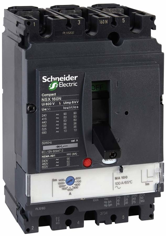 Schneider Wyłącznik-mocy-kompaktowy-NSX160N-MA-3P-3D-100A LV430833